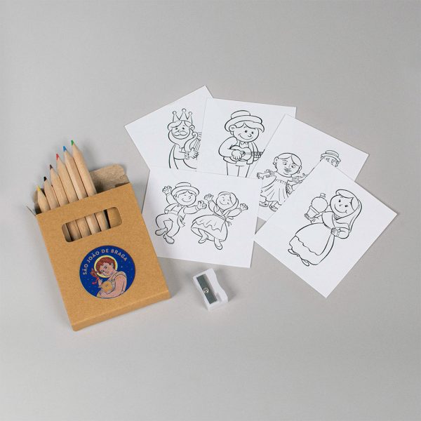 Caixa de lápis de cor (com afia) e desenhos para colorir - Image 2