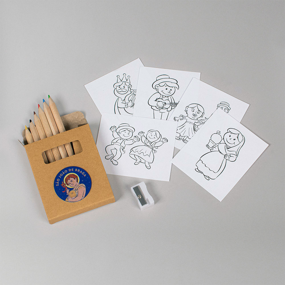 Caixa de lápis de cor (com afia) e desenhos para colorir - Image 2
